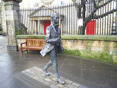 Statue of Robert Fergusson, outside Canongate Kirk, Edinburgh